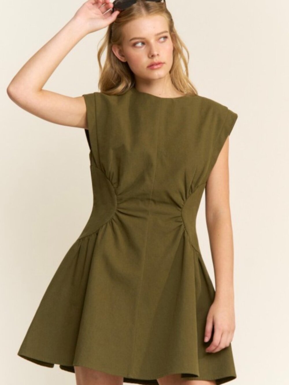 mini dress green olive